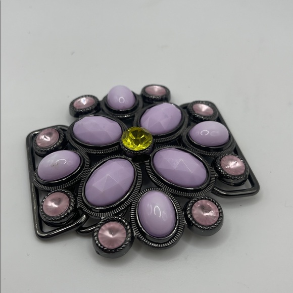 Elegant Purple and Yellow Gemstone buckle - Picture 3 of 5